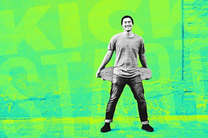 Happy guy in his 20s kickstarted a retirement plan